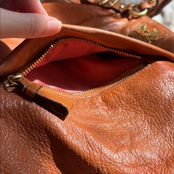 Coach Vintage Leather Camel Tan Light Brown Removable Crossbody Shoulder Bag - Picture 16 of 17